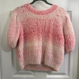Wild Fable Fuzzy Pink and White Sweater